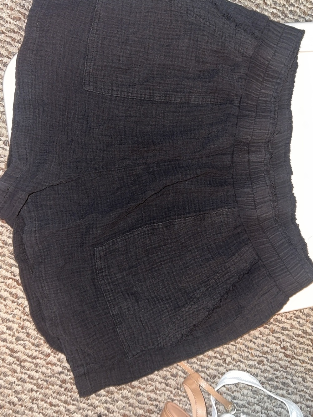 Fashion Nova Black Gauze Swim Coverup Shorts